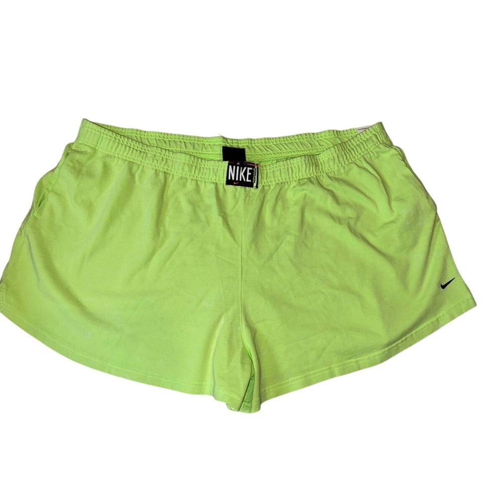 Nike Shorts Just Do It Sportswear Women's 2X Lime Green Plus Athletic Sportswear
